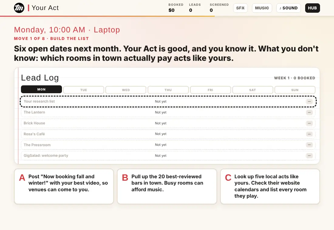 Lesson 1.4 Sell What They're Already Asking For: the first call in the game, played on a phone or laptop